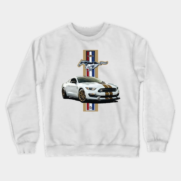 Texas Style Mustang Pony Gold Crewneck Sweatshirt by CamcoGraphics